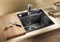 Blanco Dalago 5 - Silgranit Spoelbak, 515x510 Mm, Met Draaiknopbediening, Zwart 525871 -Keuken Kortingswinkel 160817834e009e1c00999b4b