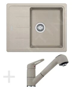 Franke Sets - Keukenset G55, Granieten Spoelbak BFG 611-62, Sahara + Kraan FC 9547, Sahara 114.0323.819