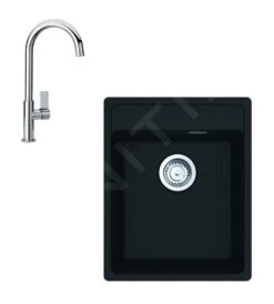 Franke Sets - Set G240, Fragraniet Spoelbak MRG 610-37 RTL En Keukenkraan FP 0408.031, Onyx/chroom 114.0675.647