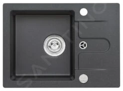 Alveus Cortina - Granieten Spoelbak 580x420 Mm, Met Draaiknopbediening, Carbon 1117074
