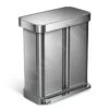 Simplehuman Afvalemmers - Pedaalemmer Met Twee Compartiment, Met Zakenhouder, 58 L, Gebrosteld Rvs CW2025
