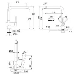 Franke Sets - Spoelbakset T13, Tectonite Spoelbak SID 610, Zwart + Keukenkraan Samoa, Chroom 114.0283.125 -Keuken Kortingswinkel 3e8728eb891026345fa4de19 1
