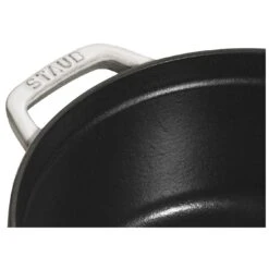 Staub Gietijzeren Braadpan 24 Cm / 3,8 L, Rond, White Truffle -Keuken Kortingswinkel 40501 412 0 5