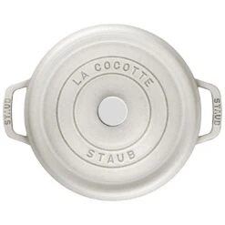 Staub Gietijzeren Braadpan 26 Cm / 5,25 L, Rond, White Truffle -Keuken Kortingswinkel 40501413 2