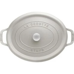 Staub Gietijzeren Braadpan 31 Cm / 5,5 L, Ovaal, White Truffle -Keuken Kortingswinkel 40501416 3