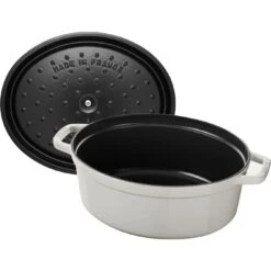 Staub Gietijzeren Braadpan 31 Cm / 5,5 L, Ovaal, White Truffle -Keuken Kortingswinkel 40501416 5