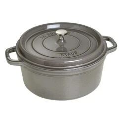 Staub Gietijzeren Braadpan 28 Cm / 6,75 L, Rond, Grafietgrijs