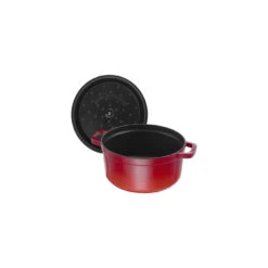 Staub Gietijzeren Braadpan 26 Cm / 5,25 L, Rond, Kersenrood -Keuken Kortingswinkel 40509 814 0 5 2