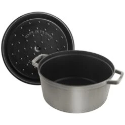 Staub Gietijzeren Braadpan 30 Cm / 8,4 L, Rond, Grafietgrijs -Keuken Kortingswinkel 40509 862 0 000000883