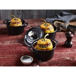 Staub Gietijzeren Braadpan 12 Cm / 400 Ml, Rond, Zwart -Keuken Kortingswinkel 424422428