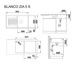 Blanco Zia 5 - Silgranit Spoelbak, 860x500 Mm, Antraciet 520511 -Keuken Kortingswinkel 625c187a45c40c4767eda960