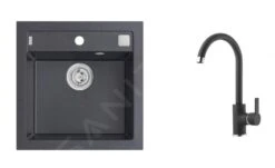 Alveus Sets - Set Spoelbak Formic 20 En Keukenkraan Tonia, Carbon SETA425