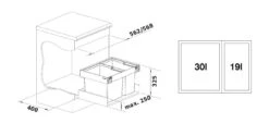 Blanco Flexon II - Inbouw Afvalemmer, Verdeeld, Inhoud 49 L 526641 -Keuken Kortingswinkel 724d29187dae8335253012bc