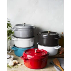 Staub Gietijzeren Braadpan 24 Cm / 3,8 L, Rond, Grafietgrijs -Keuken Kortingswinkel 750031056