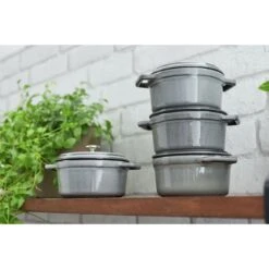 Staub Gietijzeren Braadpan 16 Cm / 1,25 L, Rond, Grafietgrijs -Keuken Kortingswinkel 750032233