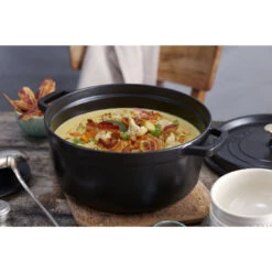 Staub Gietijzeren Braadpan 28 Cm / 6,75 L, Rond, Zwart -Keuken Kortingswinkel 750033443