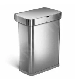 Simplehuman Afvalemmers - Afvalemmer Met Spraak- En Bewegingssensor, 58 L, Gebrosteld Rvs ST2031