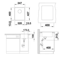 Blanco Subline 320 - Silgranit Spoelbak, 347x427 Mm, InFino, Aluminium 523418 -Keuken Kortingswinkel 9ba75c62c72e87af6a8edfac