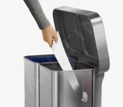 Simplehuman Afvalemmers - Pedaalemmer Met Twee Compartiment, Met Zakenhouder, 58 L, Gebrosteld Rvs CW2025 -Keuken Kortingswinkel a8b66ddaa2315c67060bc668