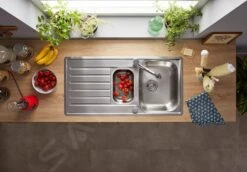 Blanco Lantos II - Spoelbak, 1000x500 Mm, Met Afvoerbediening, Geborsteld Rvs 526628 -Keuken Kortingswinkel bb51bab069925fb716505a59