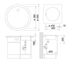Blanco Rondo - Silgranit Spoelbak, Diameter 450 Mm, Grijs 527240 -Keuken Kortingswinkel d878020eda8bcce8734a78e2