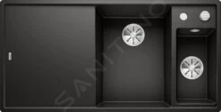 Blanco Axia III 6 - Silgranit Spoelbak, 1000x510 Mm, Met Draaiknopbediening En Accessoires, Zwart 525850