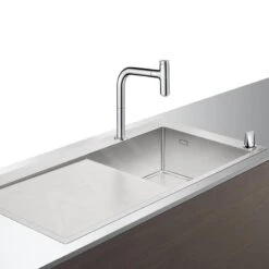Hansgrohe Spoelbakken - Spoelbakset C71-F450-07 Spoelbak+keukenkraan, Chroom 43205000